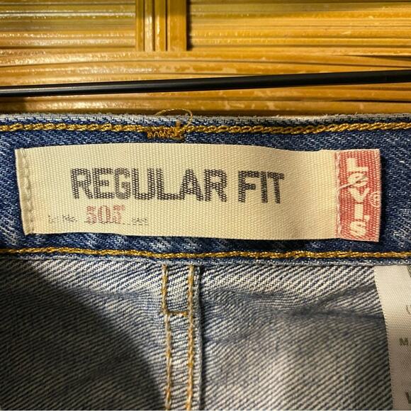 Levi's Relaxed Blue Jeans Timeless Style 505 regular fit 36x32 100% denim cotton - Picture 5 of 9
